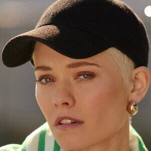 Anthropologie Wyeth Nubby Black Weave Baseball Cap Hat